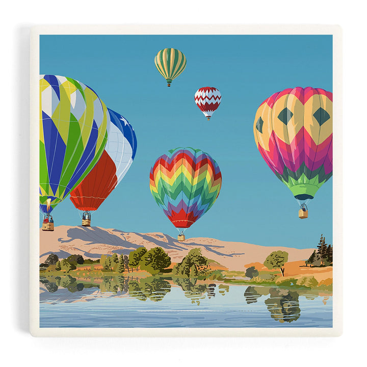 Hot Air Balloons, Coasters Coasters Lantern Press Coaster 