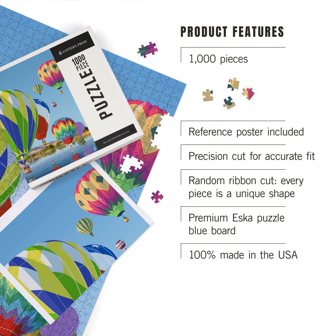Hot Air Balloons, Jigsaw Puzzle Puzzle Lantern Press 
