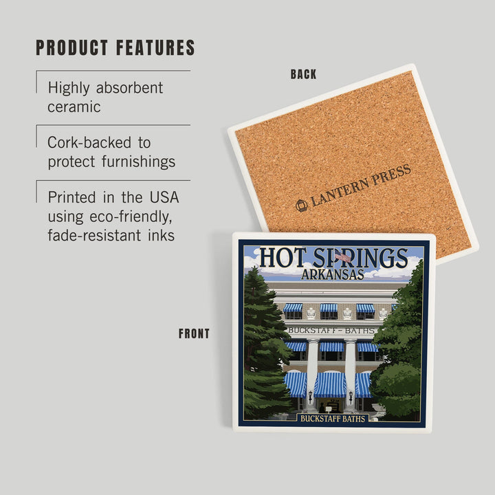 Hot Springs National Park, Arkansas, Buckstaff Bathhouse, Coasters Coasters Lantern Press 