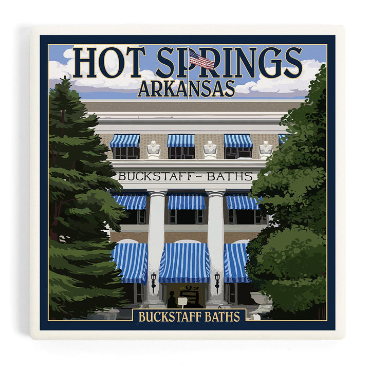Hot Springs National Park, Arkansas, Buckstaff Bathhouse, Coasters Coasters Lantern Press 