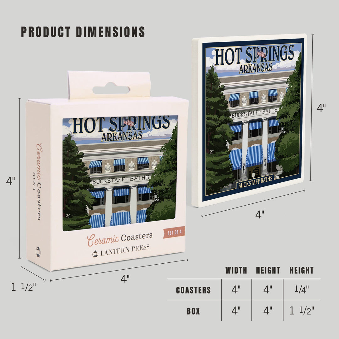 Hot Springs National Park, Arkansas, Buckstaff Bathhouse, Coasters Coasters Lantern Press 