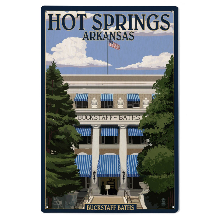 Hot Springs National Park, Arkansas, Buckstaff Bathhouse, Lantern Press Artwork, Wood Signs and Postcards Wood Lantern Press 