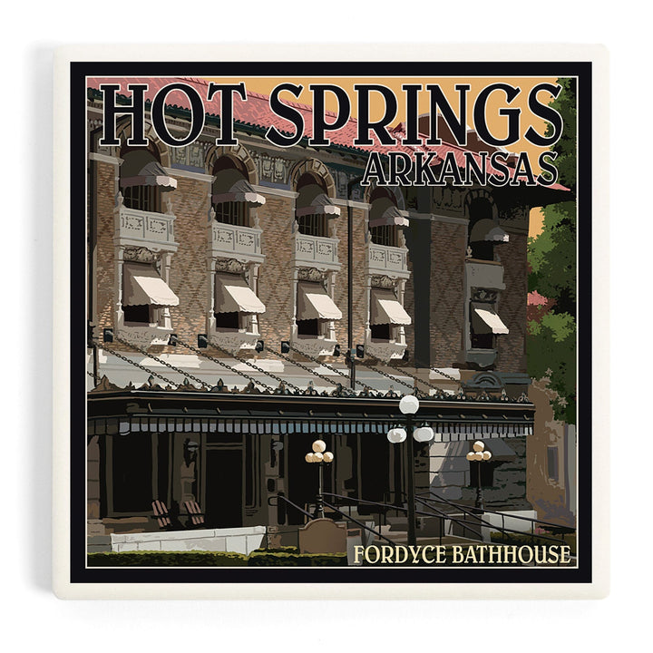 Hot Springs National Park, Arkansas, Fordyce Bathhouse, Coasters Coasters Lantern Press 