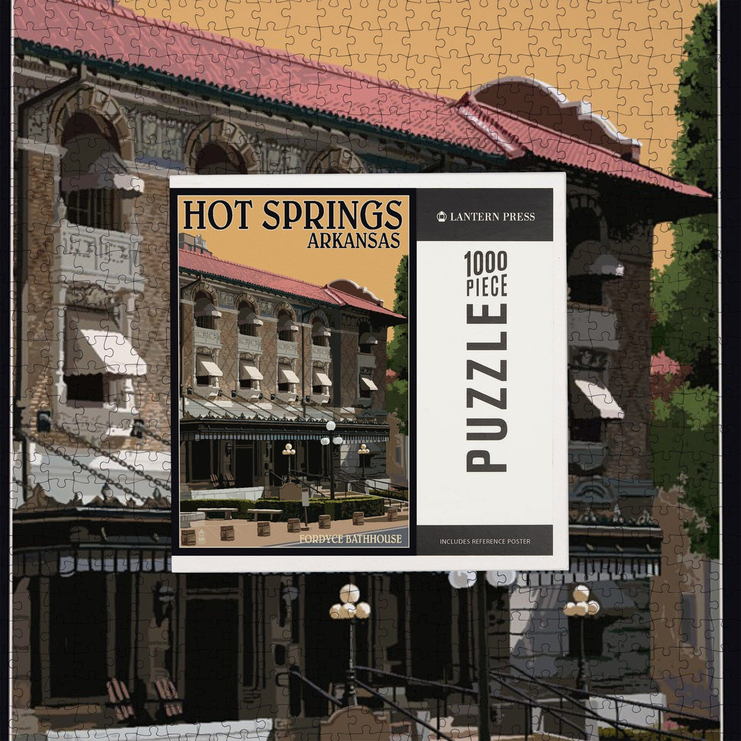 Hot Springs National Park, Arkansas, Fordyce Bathhouse, Jigsaw Puzzle Puzzle Lantern Press 