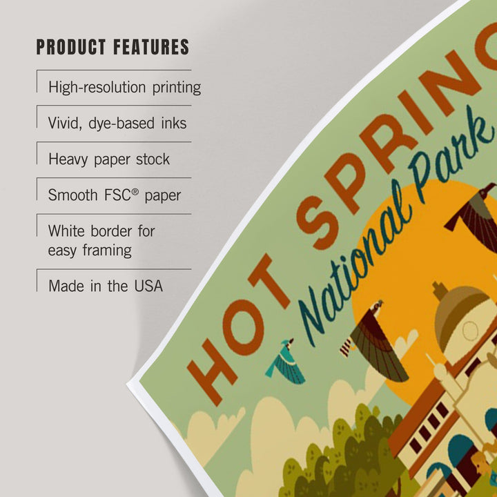 Hot Springs National Park, Arkansas, Geometric National Park Series, Art & Giclee Prints Art Lantern Press 