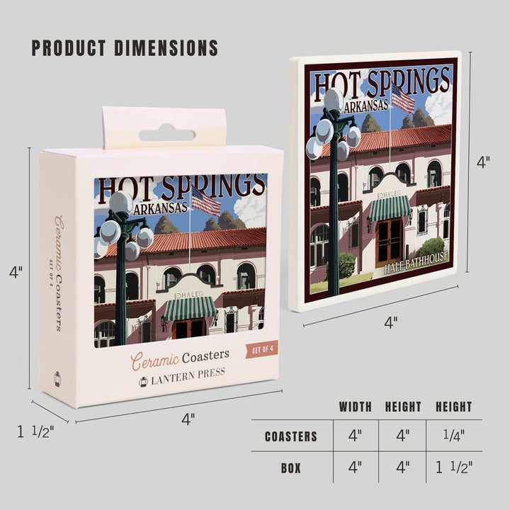 Hot Springs National Park, Arkansas, Hale Bathhouse, Coasters Coasters Lantern Press 