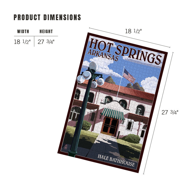 Hot Springs National Park, Arkansas, Hale Bathhouse, Jigsaw Puzzle Puzzle Lantern Press 