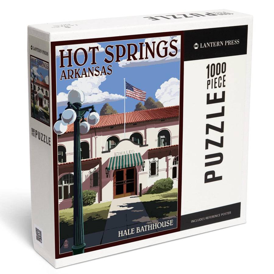 Hot Springs National Park, Arkansas, Hale Bathhouse, Jigsaw Puzzle Puzzle Lantern Press 