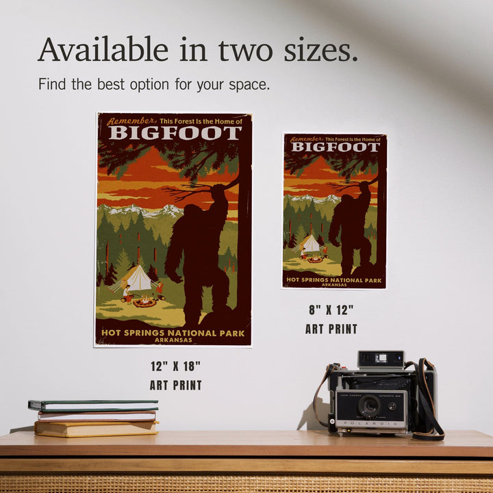 Hot Springs National Park, Arkansas, Home of Bigfoot, Mountains, Art & Giclee Prints Art Lantern Press 