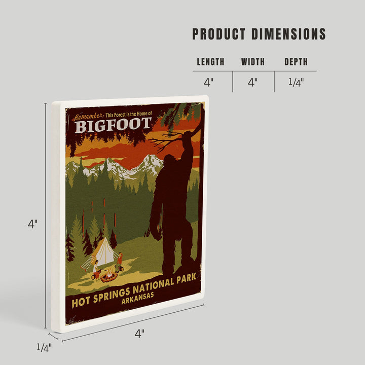 Hot Springs National Park, Arkansas, Home of Bigfoot, Mountains, Coasters Coasters Lantern Press 