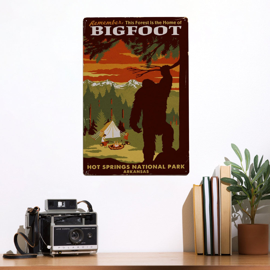 Hot Springs National Park, Arkansas, Home of Bigfoot, Mountains, Metal Signs Metal Lantern Press 