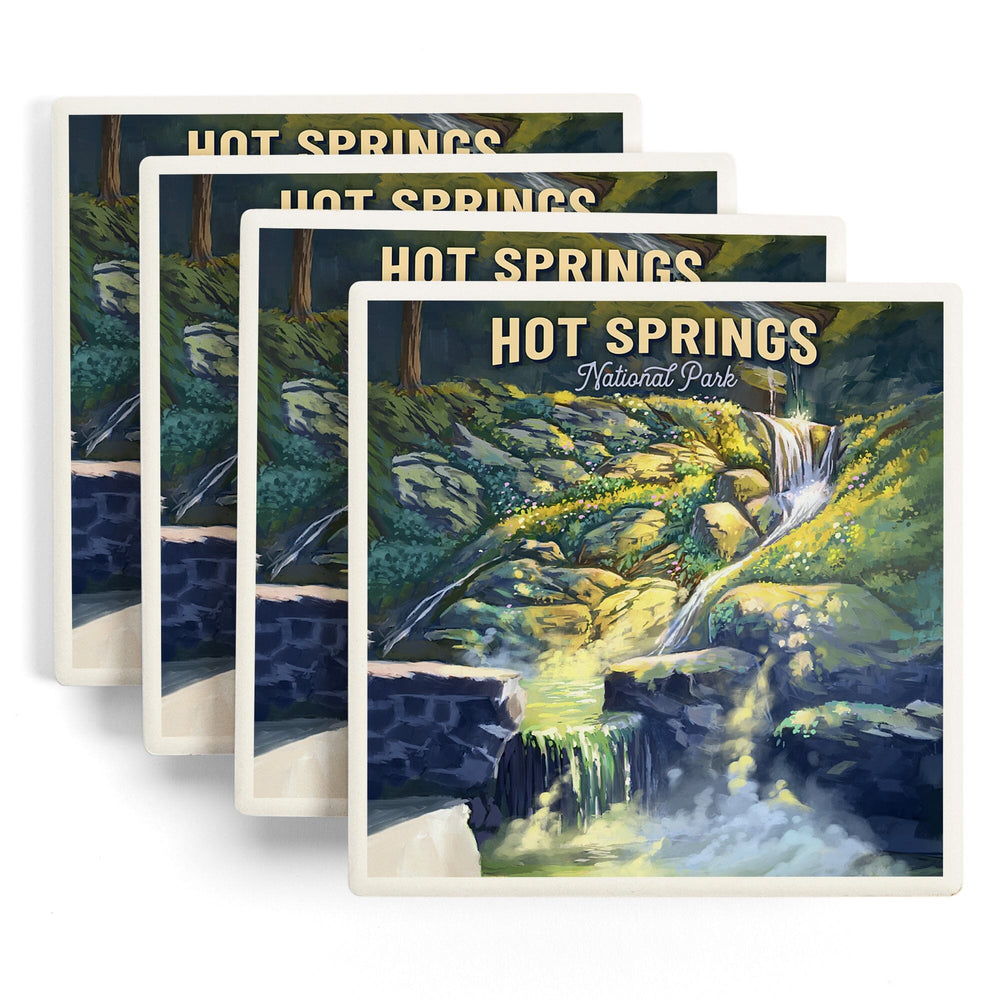 Hot Springs National Park, Arkansas, Oil Painting, Coasters Coasters Lantern Press 
