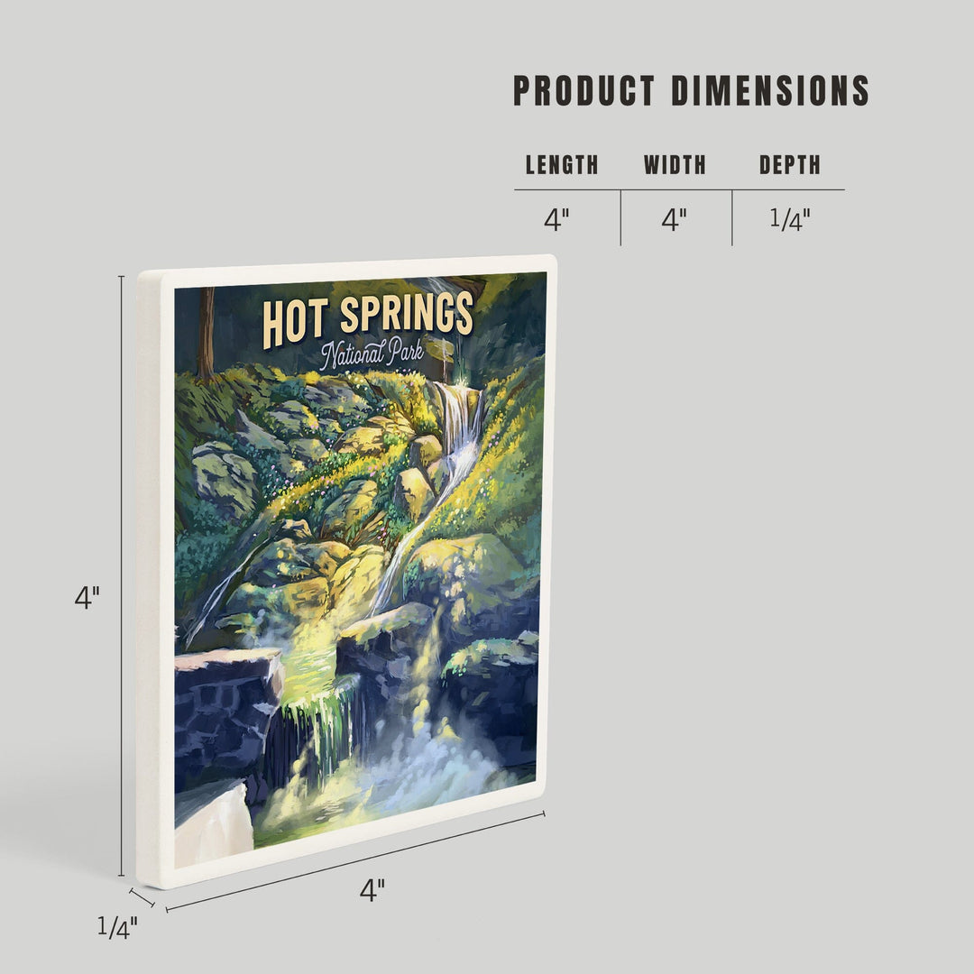 Hot Springs National Park, Arkansas, Oil Painting, Coasters Coasters Lantern Press 