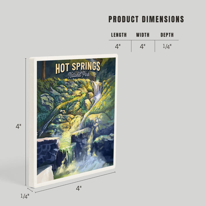 Hot Springs National Park, Arkansas, Oil Painting, Coasters Coasters Lantern Press 