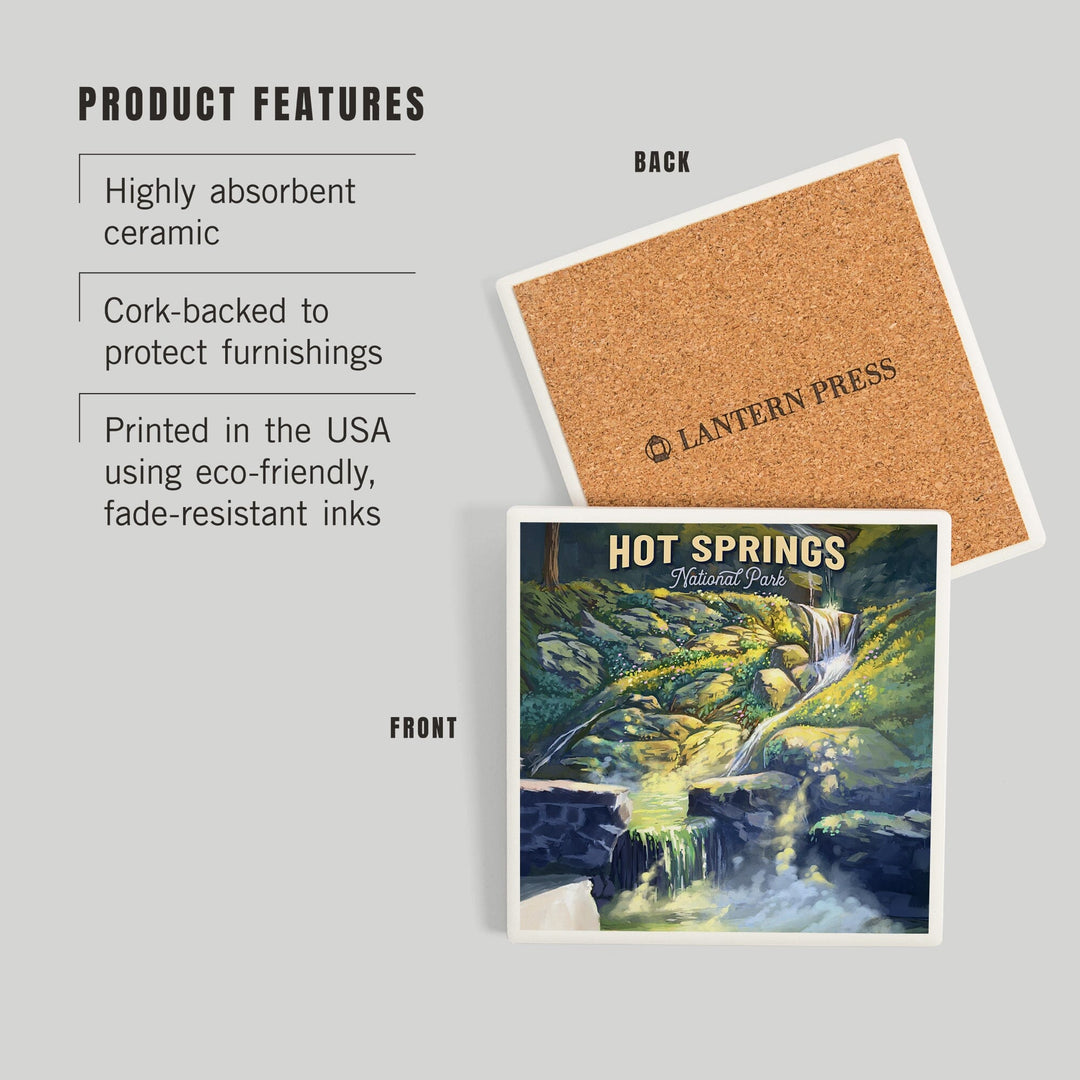 Hot Springs National Park, Arkansas, Oil Painting, Coasters Coasters Lantern Press 