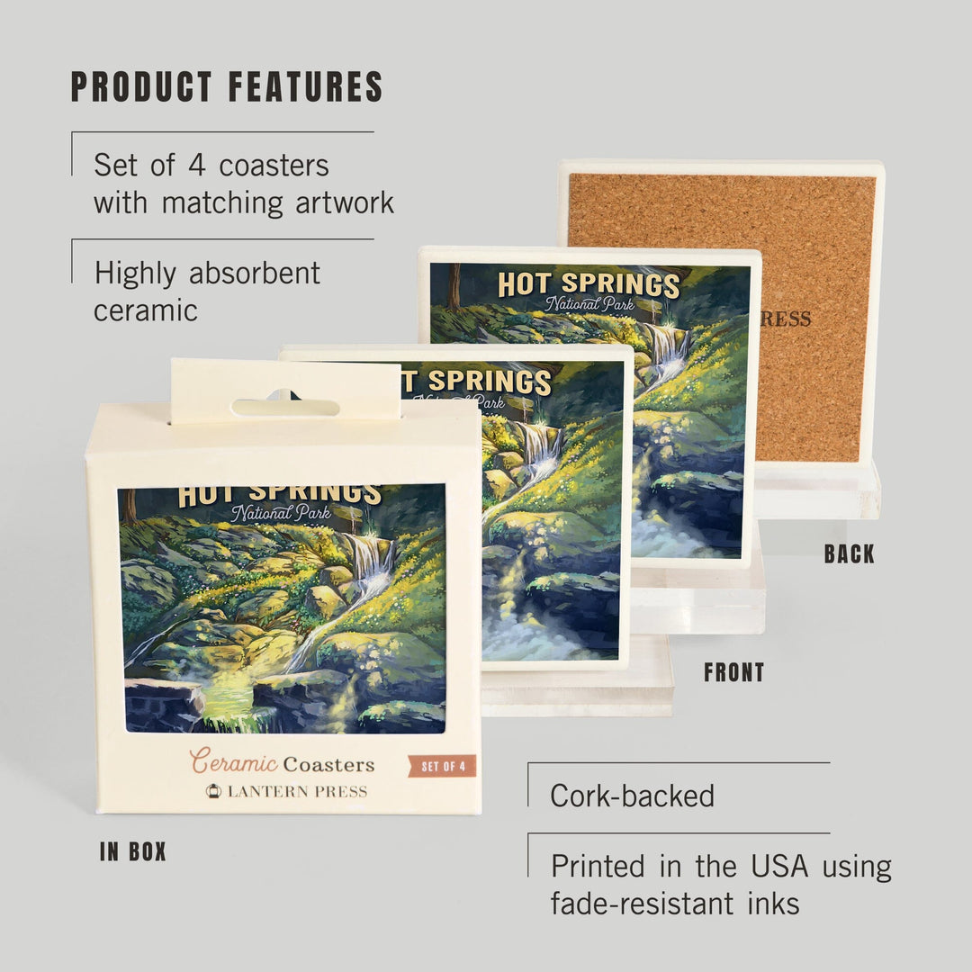 Hot Springs National Park, Arkansas, Oil Painting, Coasters Coasters Lantern Press 