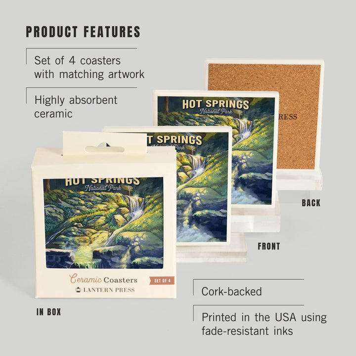 Hot Springs National Park, Arkansas, Oil Painting, Coasters Coasters Lantern Press 