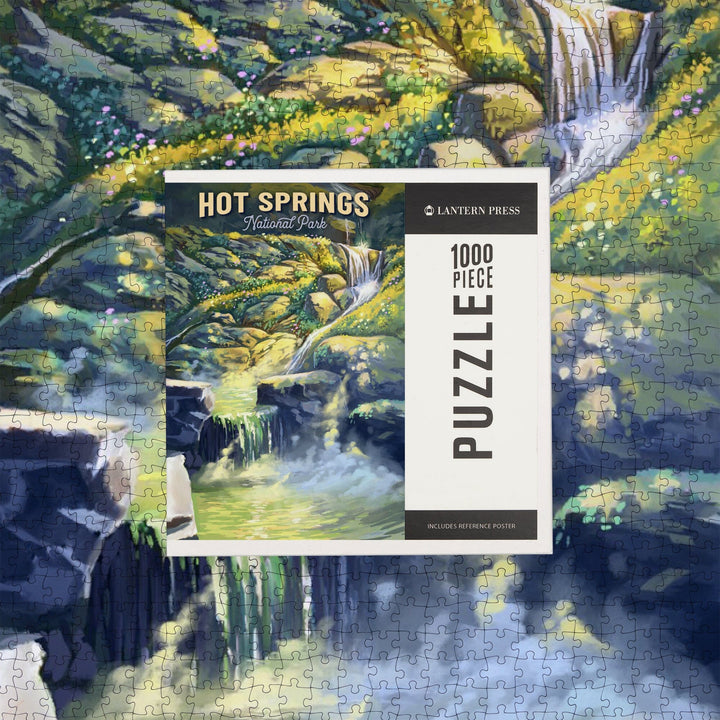 Hot Springs National Park, Arkansas, Oil Painting, Jigsaw Puzzle Puzzle Lantern Press 