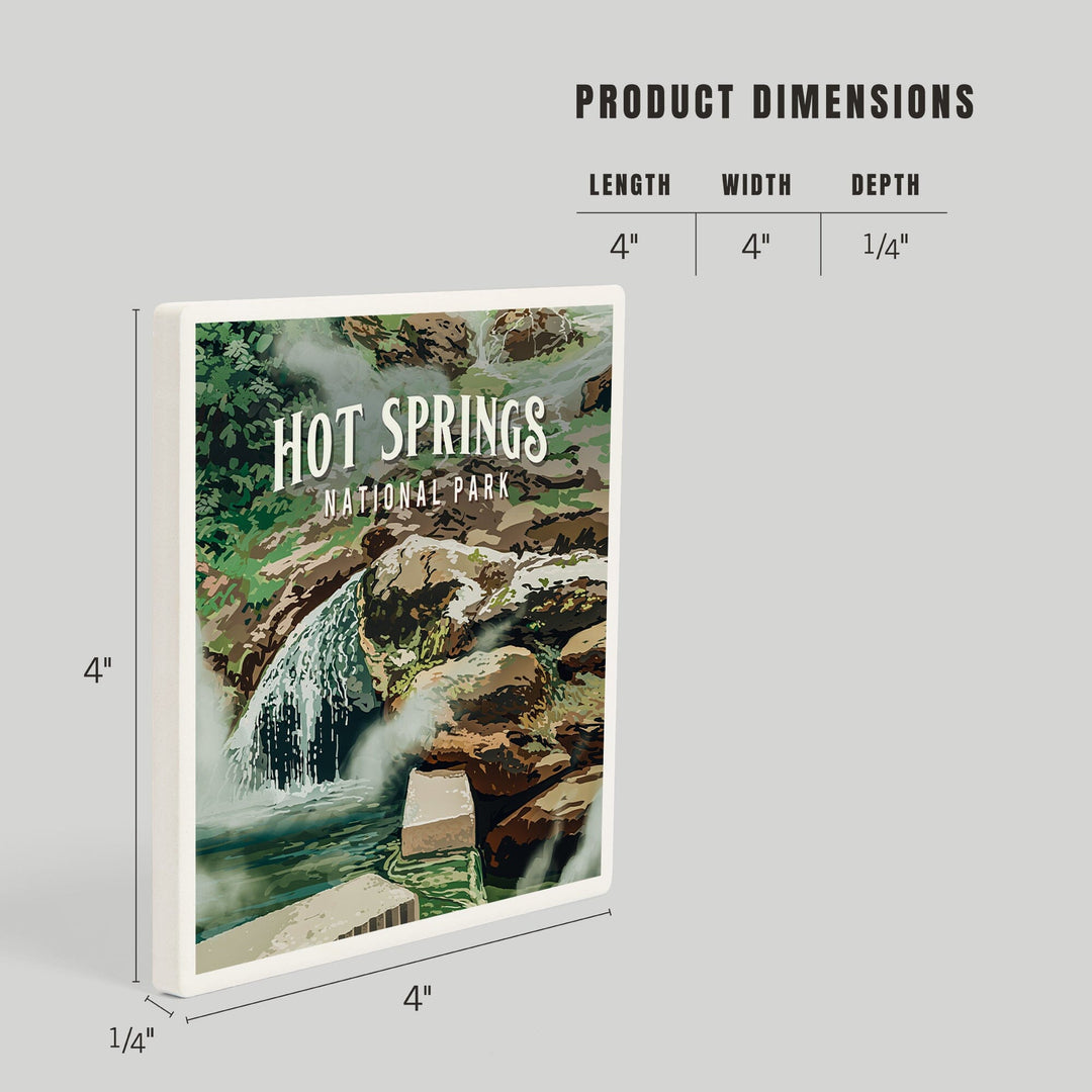 Hot Springs National Park, Arkansas, Painterly National Park Series, Coasters Coasters Lantern Press 