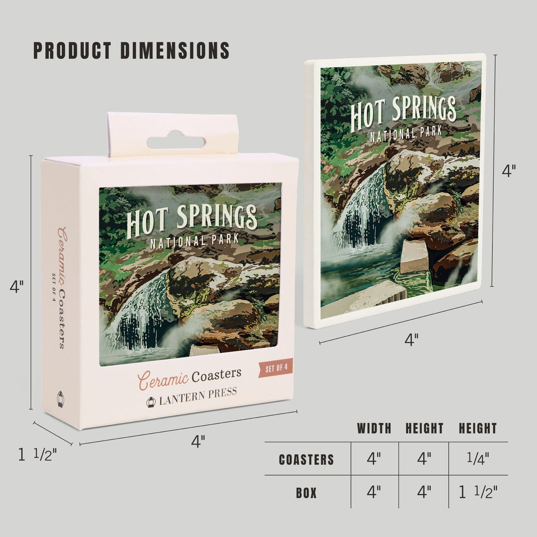 Hot Springs National Park, Arkansas, Painterly National Park Series, Coasters Coasters Lantern Press 