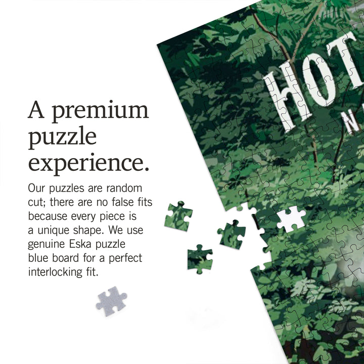 Hot Springs National Park, Arkansas, Painterly National Park Series, Jigsaw Puzzle Puzzle Lantern Press 