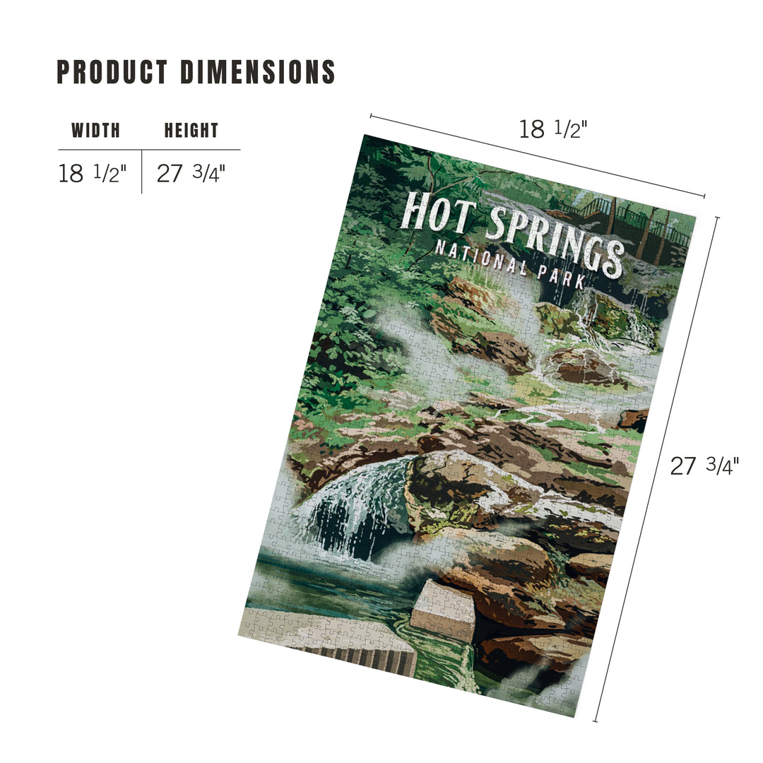 Hot Springs National Park, Arkansas, Painterly National Park Series, Jigsaw Puzzle Puzzle Lantern Press 