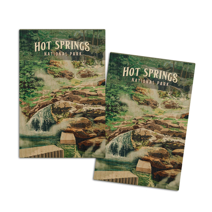 Hot Springs National Park, Arkansas, Painterly National Park Series, Wood Signs and Postcards - Lantern Press