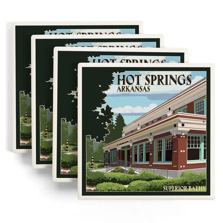 Hot Springs National Park, Arkansas, Superior Baths, Coasters Coasters Lantern Press 