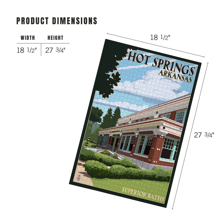 Hot Springs National Park, Arkansas, Superior Baths, Jigsaw Puzzle Puzzle Lantern Press 
