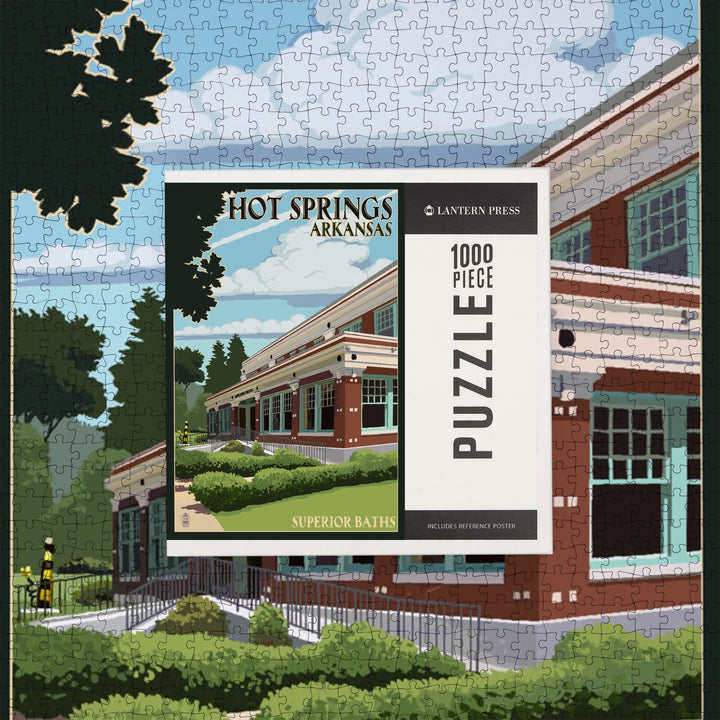 Hot Springs National Park, Arkansas, Superior Baths, Jigsaw Puzzle Puzzle Lantern Press 