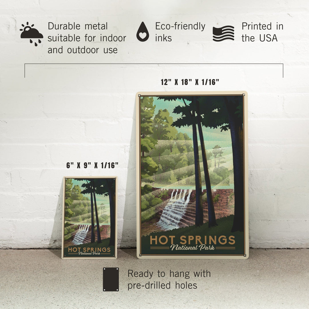 Hot Springs National Park, Lithograph, Metal Signs Metal Lantern Press 