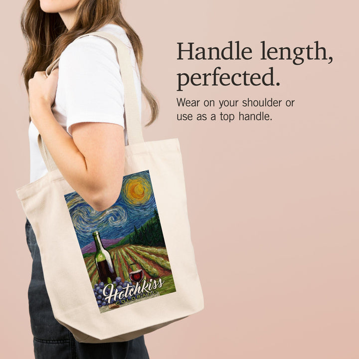 Hotchkiss, Colorado, Vineyard, Starry Night, Lantern Press Artwork, Tote Bag Totes Lantern Press 