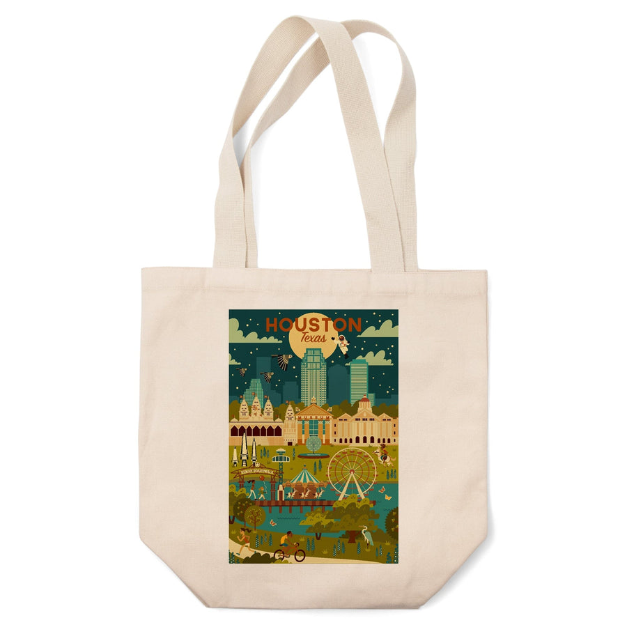 Houston, Texas, Geometric City Series, Tote Bag Totes Lantern Press 