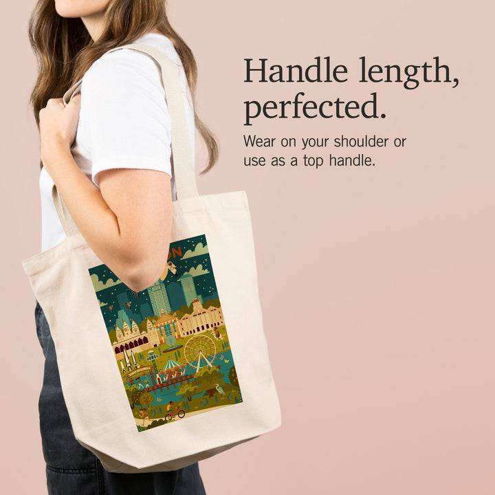 Houston, Texas, Geometric City Series, Tote Bag Totes Lantern Press 