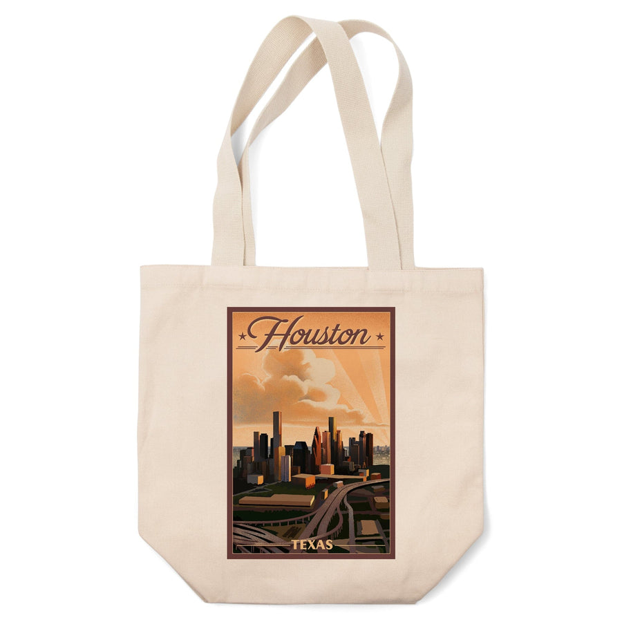 Houston, Texas, Lithograph, Tote Bag Totes Lantern Press 
