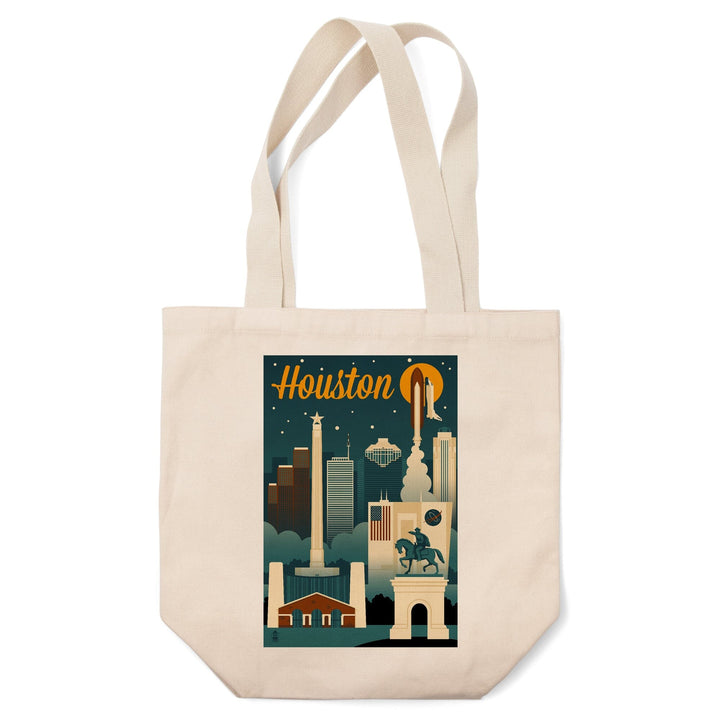 Houston, Texas, Retro Skyline, Tote Bag Totes Lantern Press 