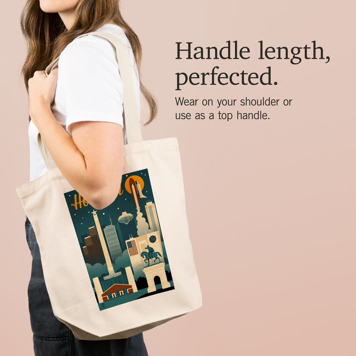 Houston, Texas, Retro Skyline, Tote Bag Totes Lantern Press 
