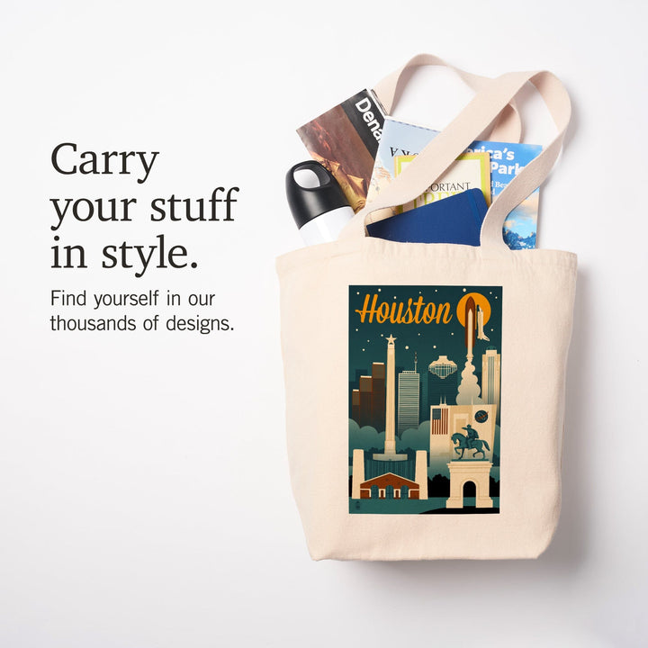 Houston, Texas, Retro Skyline, Tote Bag Totes Lantern Press 