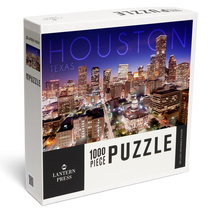 Houston, Texas, Skyline at Night, Jigsaw Puzzle Puzzle Lantern Press 