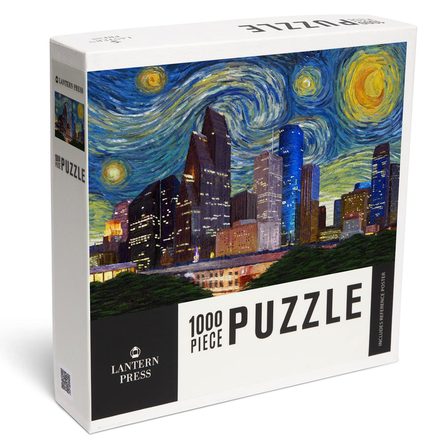 Houston, Texas, Starry Night City Series, Jigsaw Puzzle Puzzle Lantern Press 