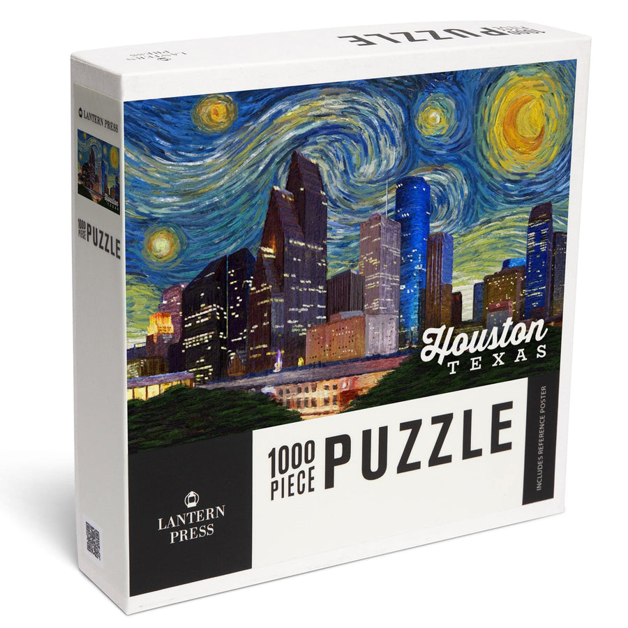 Houston, Texas, Starry Night Series, Jigsaw Puzzle Puzzle Lantern Press 