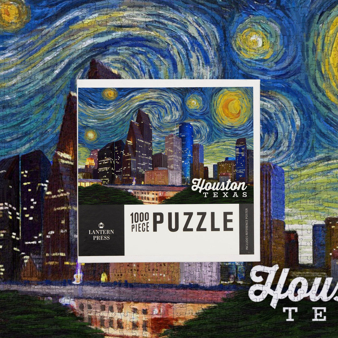 Houston, Texas, Starry Night Series, Jigsaw Puzzle Puzzle Lantern Press 