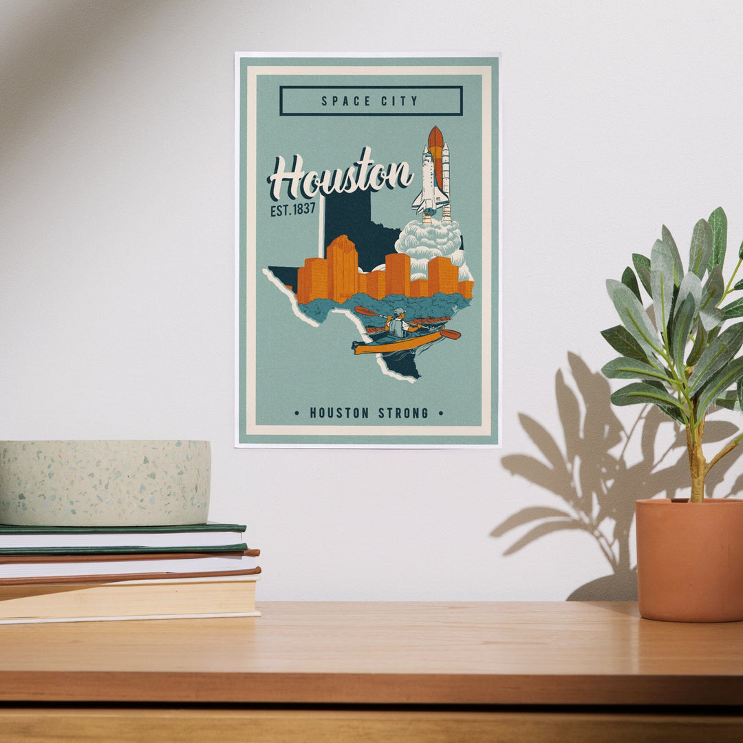 Houston, Texas, Urban Traveler, Art & Giclee Prints Art Lantern Press 