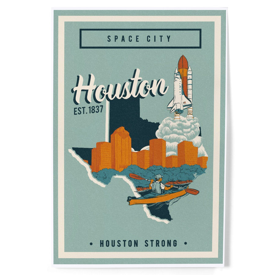 Houston, Texas, Urban Traveler, Art & Giclee Prints Art Lantern Press 