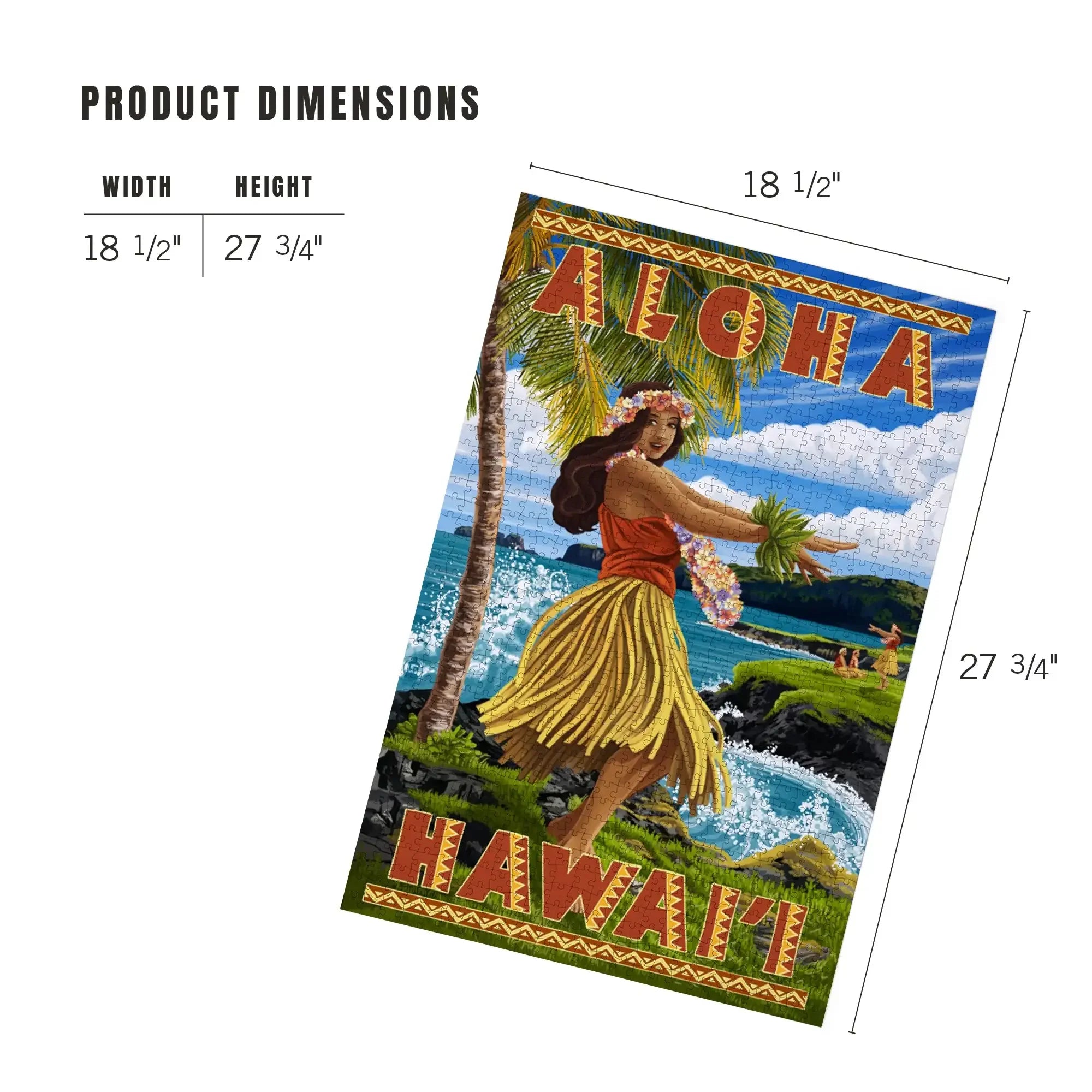 Hula Girl on Coast, Aloha Hawaii, 1000 piece jigsaw puzzle