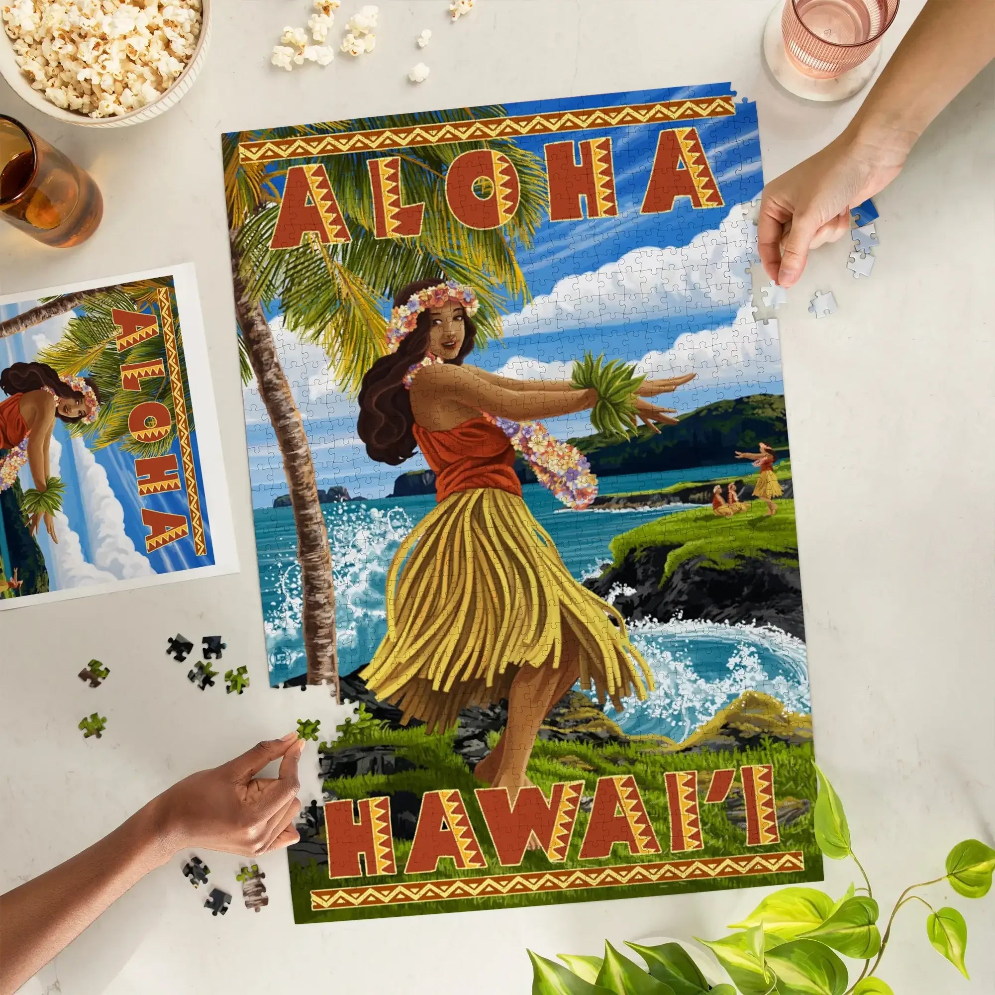 Hula Girl on Coast, Aloha Hawaii, 1000 piece jigsaw puzzle