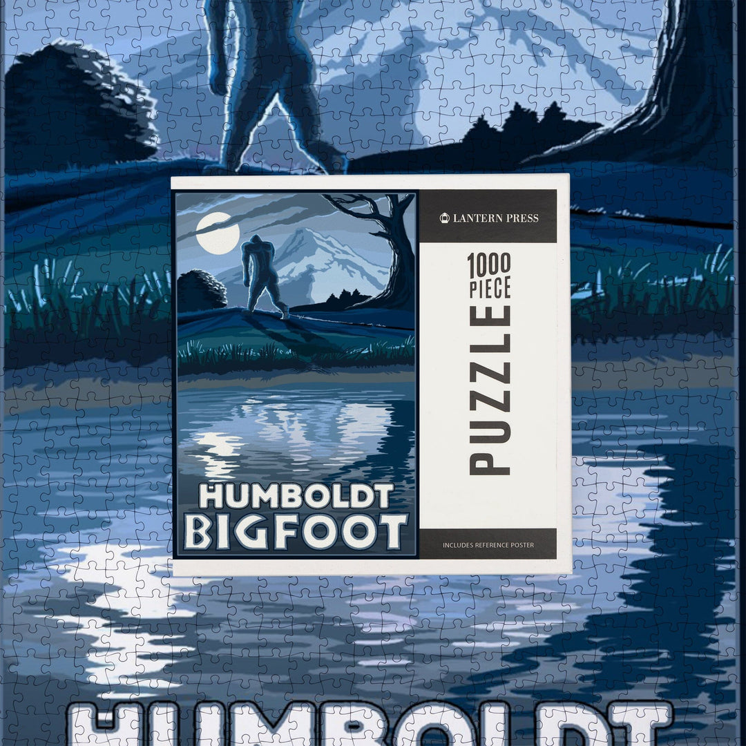 Humboldt, California, Bigfoot and Mountain, Jigsaw Puzzle Puzzle Lantern Press 