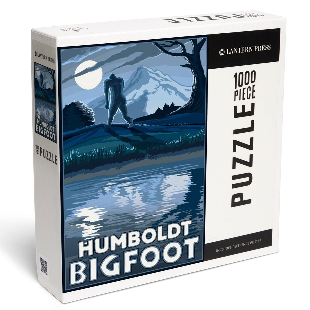 Humboldt, California, Bigfoot and Mountain, Jigsaw Puzzle Puzzle Lantern Press 