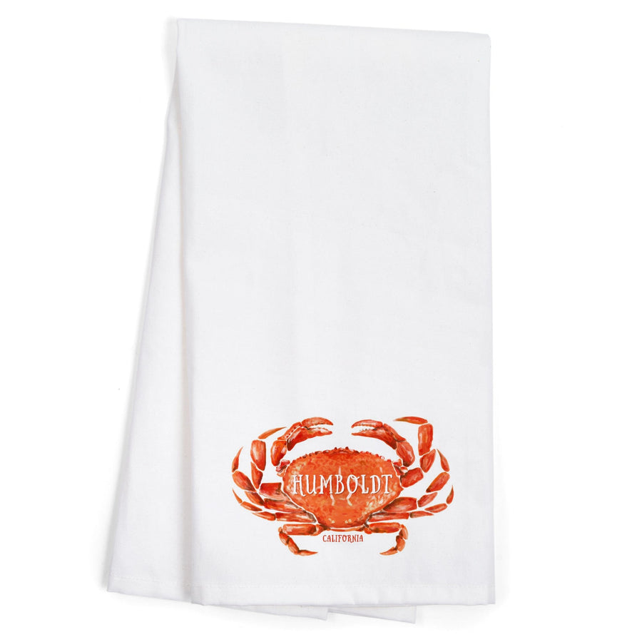 Humboldt, California, Dungeness Crab, Watercolor, Organic Cotton Kitchen Tea Towels Kitchen Lantern Press 