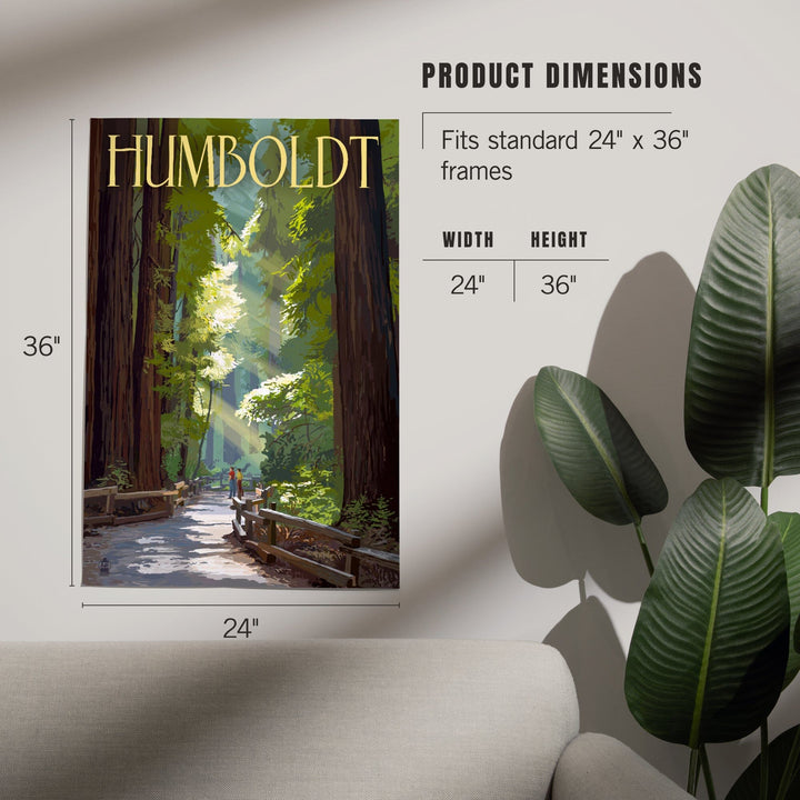 Humboldt, California, Redwoods, Pathway in Trees, Art & Giclee Prints Art Lantern Press 